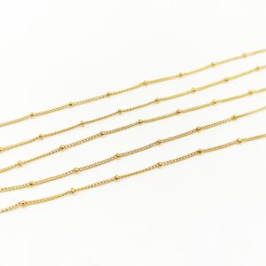 Catena acciaio dorata fine pallina 2,5 mm