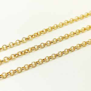 Catena rolò dorata 5 mm