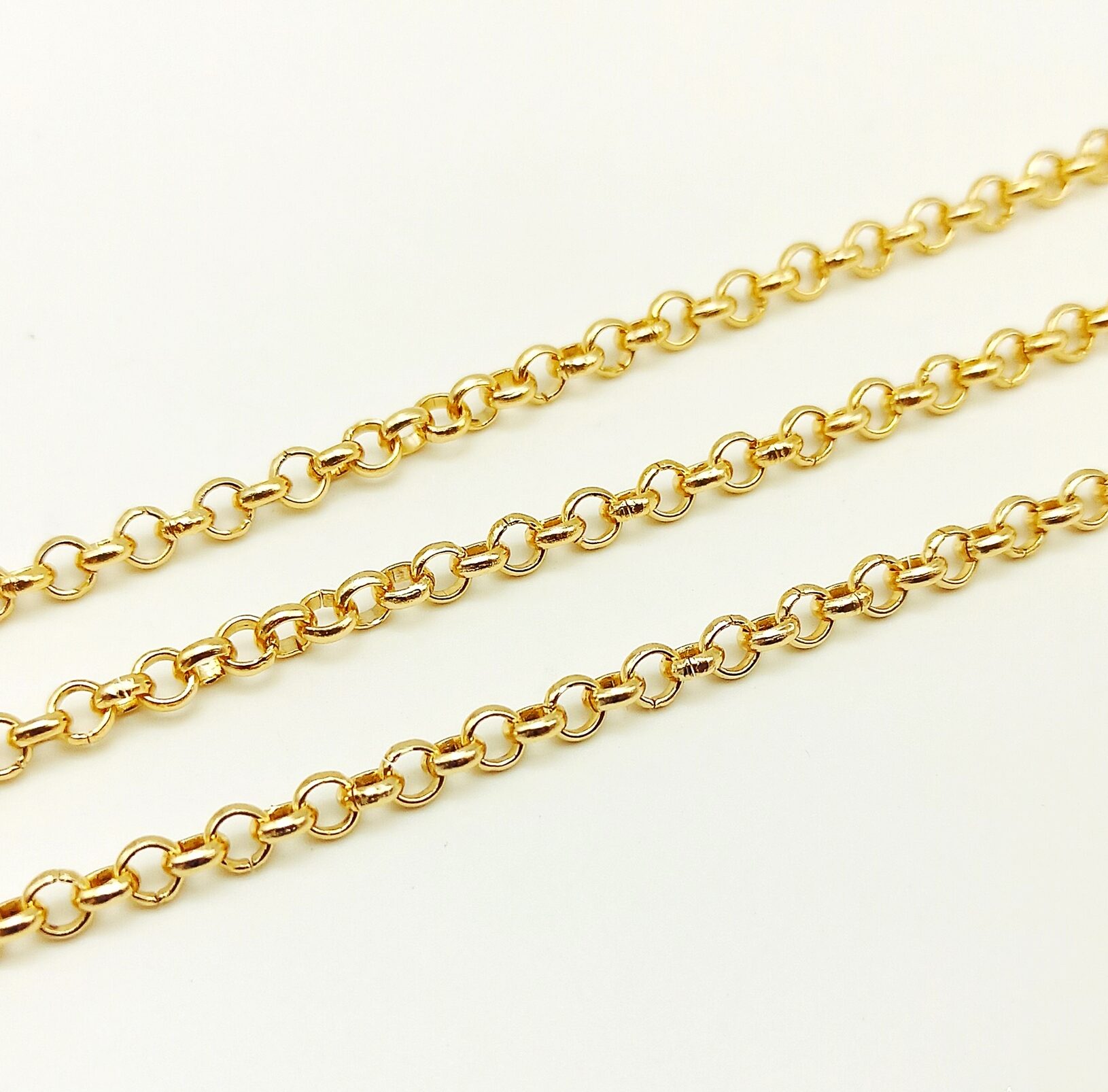Catena rolò dorata 5 mm