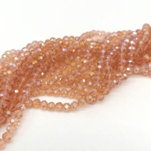 Cristallo 6 mm rosa pesca trasparente ab