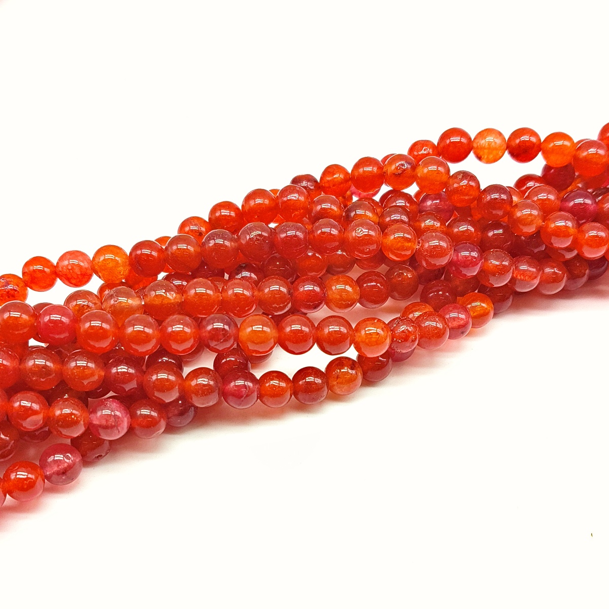 Filo Agata 6 mm - Arancione vermiglio 65 pz ca