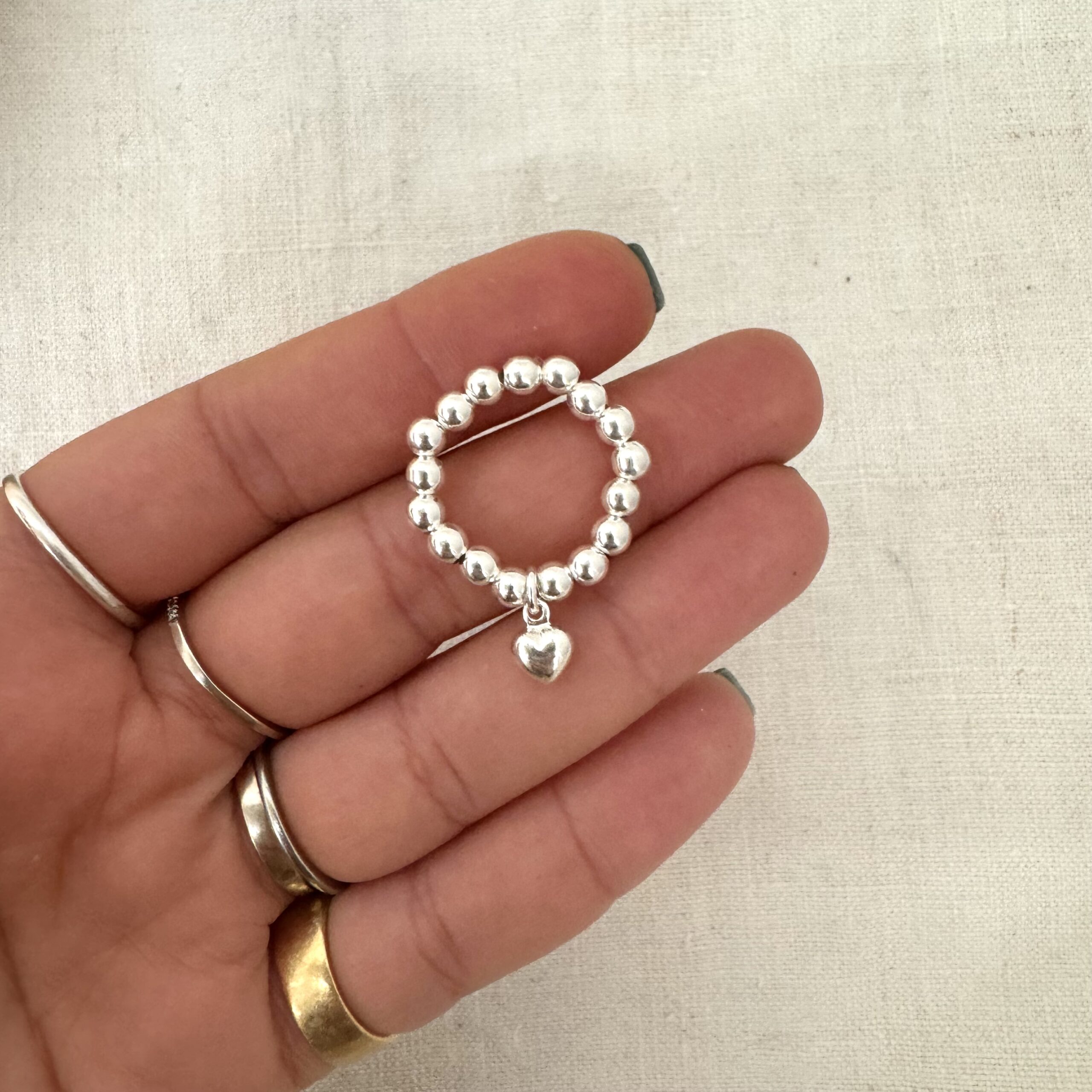 Kit Anello Elastico Arg. 925 Cuore 2