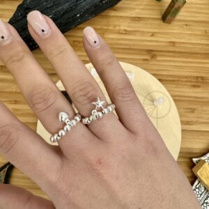 Kit Anello Elastico Argento 925 con Charm