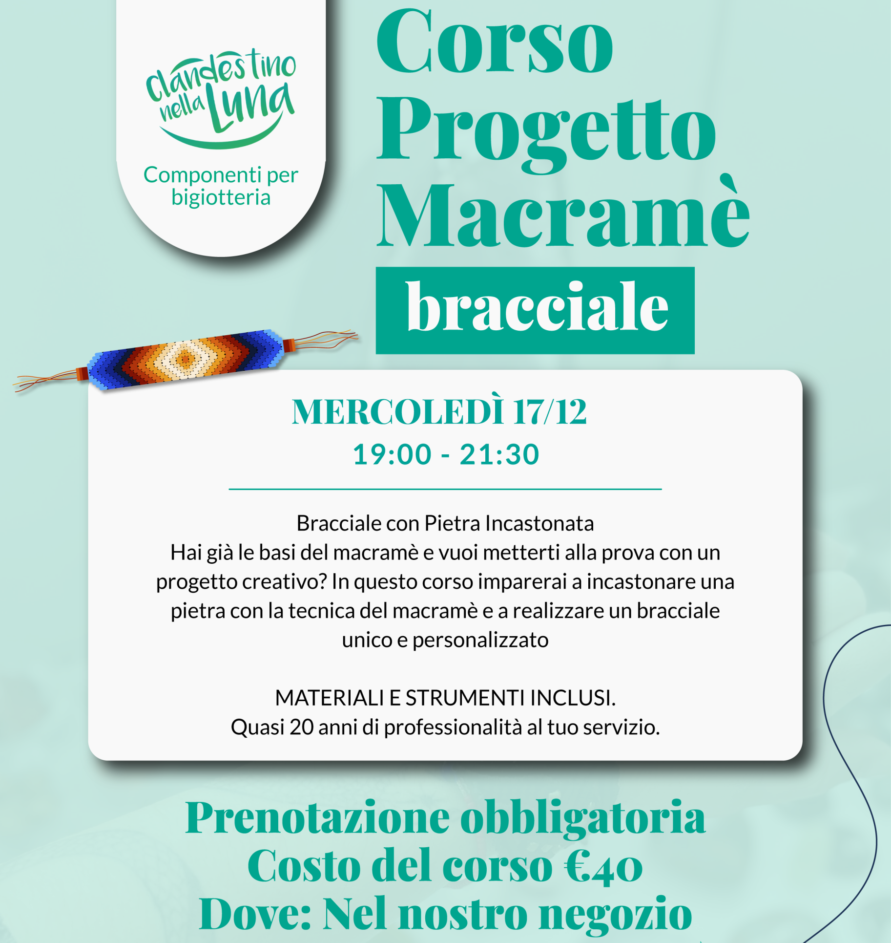 CORSO PROGETTO MACRAME' IN PRESENZA 2