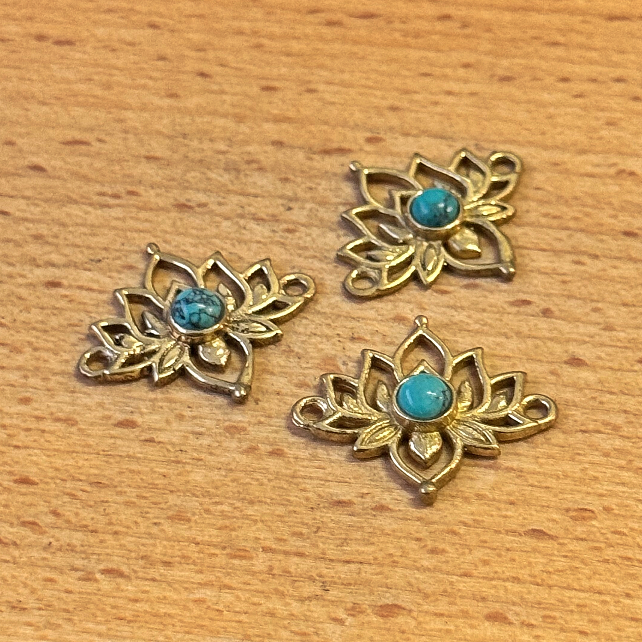 Connettore Fiore Loto Turchese laterale