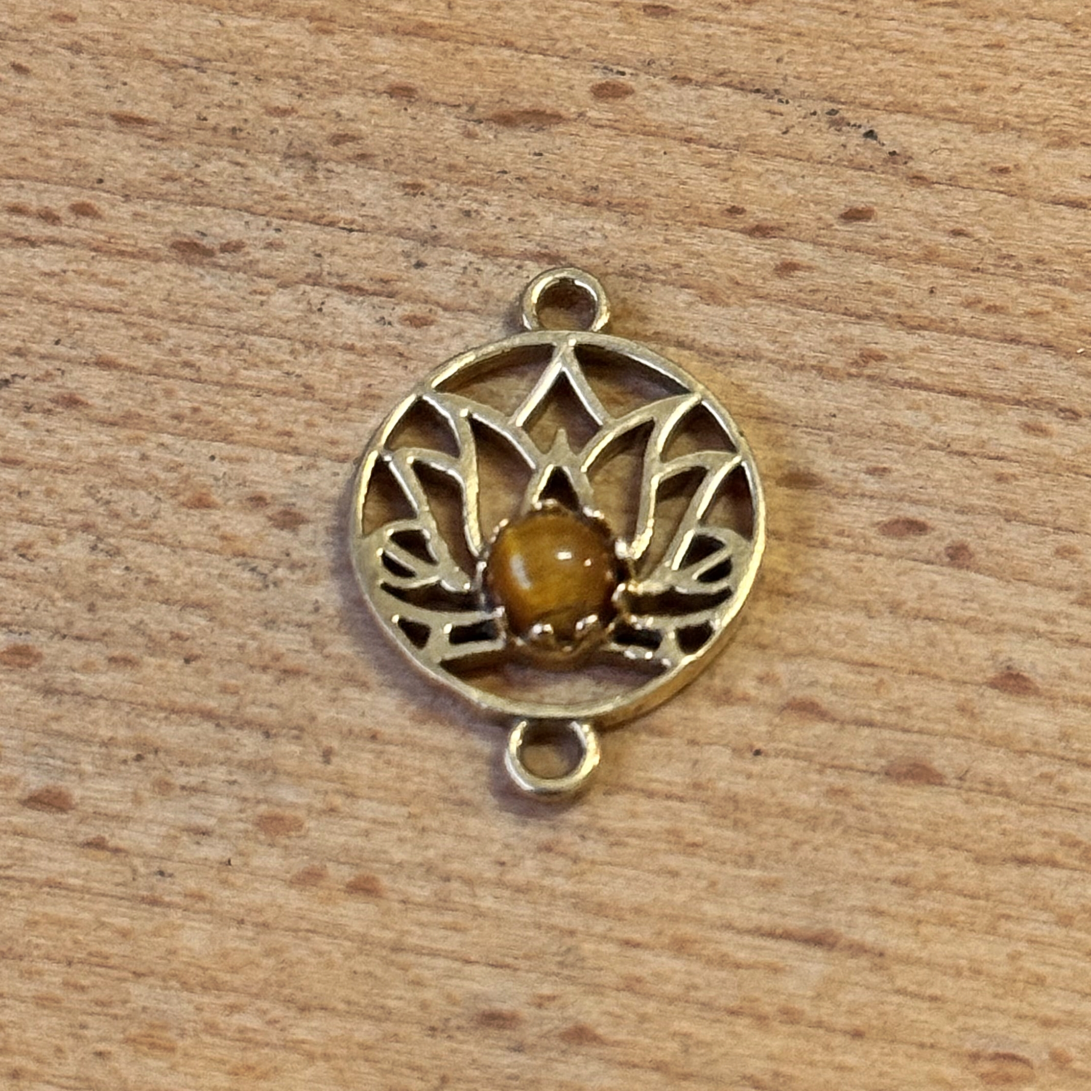 Connettore Fiore Loto tondo Occhio di tigre