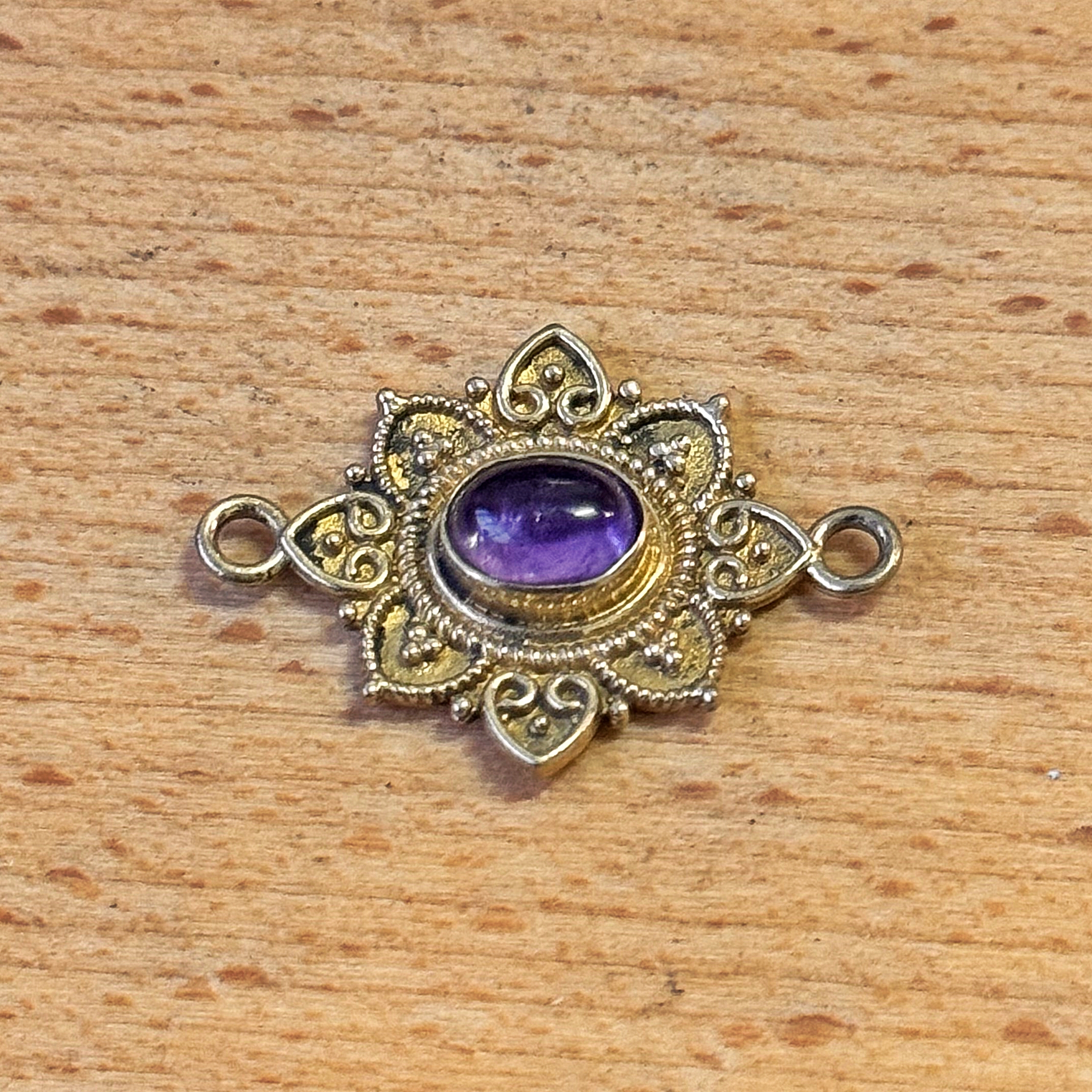 Connettore Ovale decorato Ametista