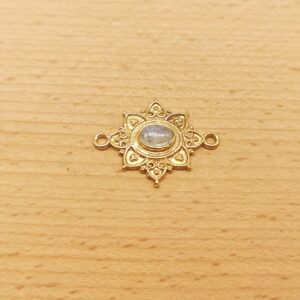 Ovale decorato labradorite bianca retro laterale