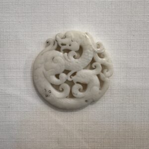 Medaglione in giada Dragone Bianco