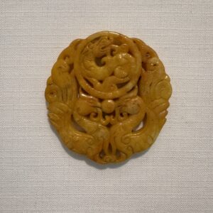 Medaglione in giada Drago Fenici Giallo