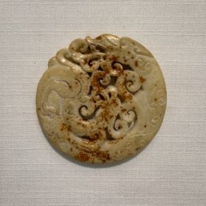 Medaglione in giada Dragone Beige Marrone