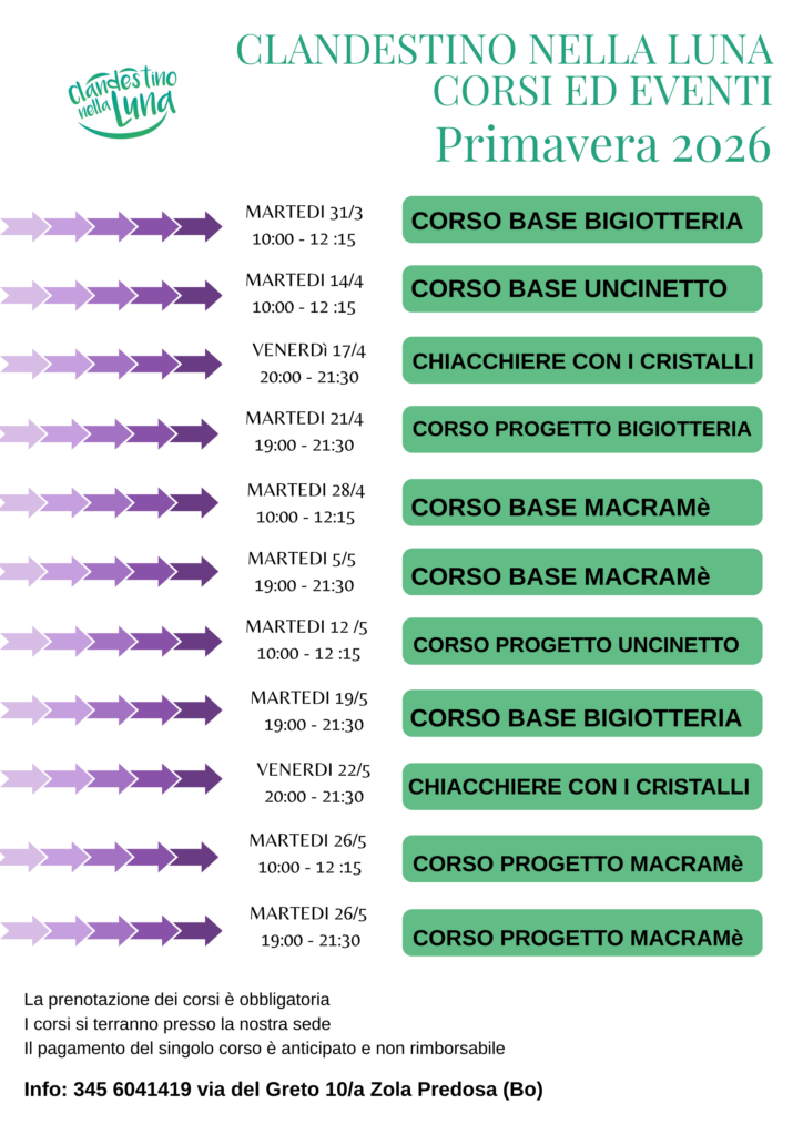 corsi ed eventi primavera 2026