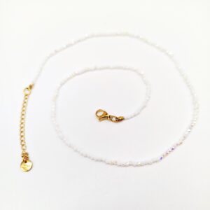Collana in acciaio e cristalli 2 mm bianco ab