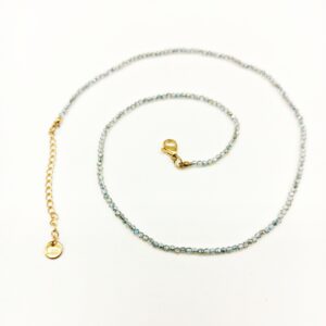 Collana in acciaio e cristalli 2 mm trasparente iridato