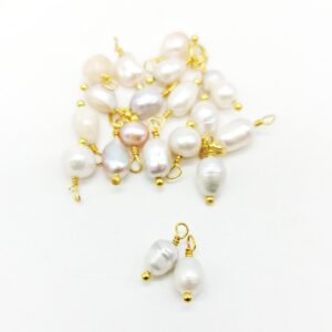 Alternative view of Coppia perle irregolari ciondolo pendente