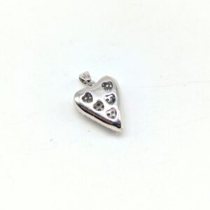 Alternative view of Cuore bombato ottone argentato cubic zirconia