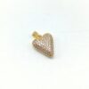 Cuore bombato ottone dorato cubic zirconia