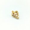 Cuore bombato ottone dorato cubic zirconia retro