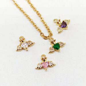 Mini cuore sacro cubic zirconia colorato