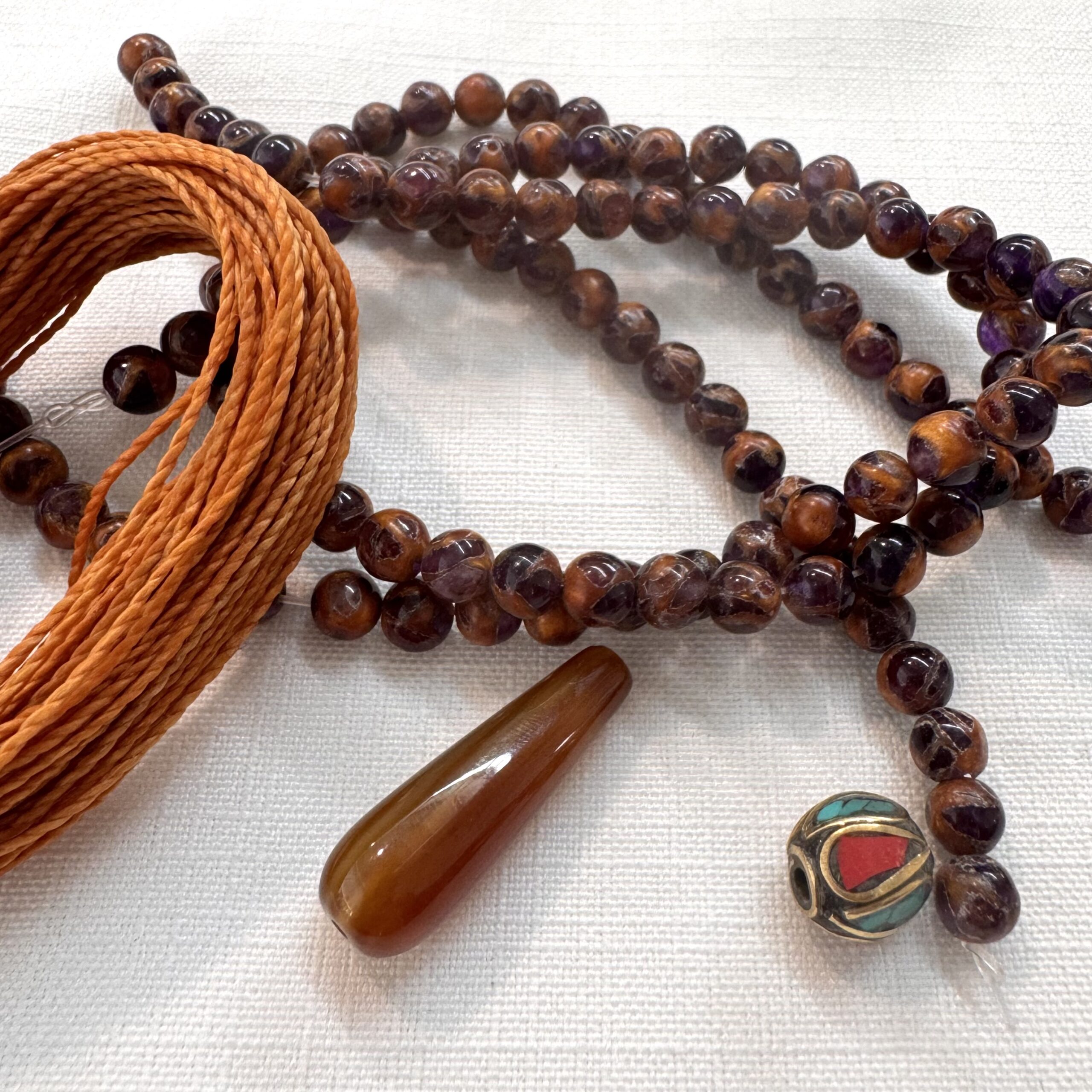 Kit mala Agata Ocra Viola 6mm - immagine 2