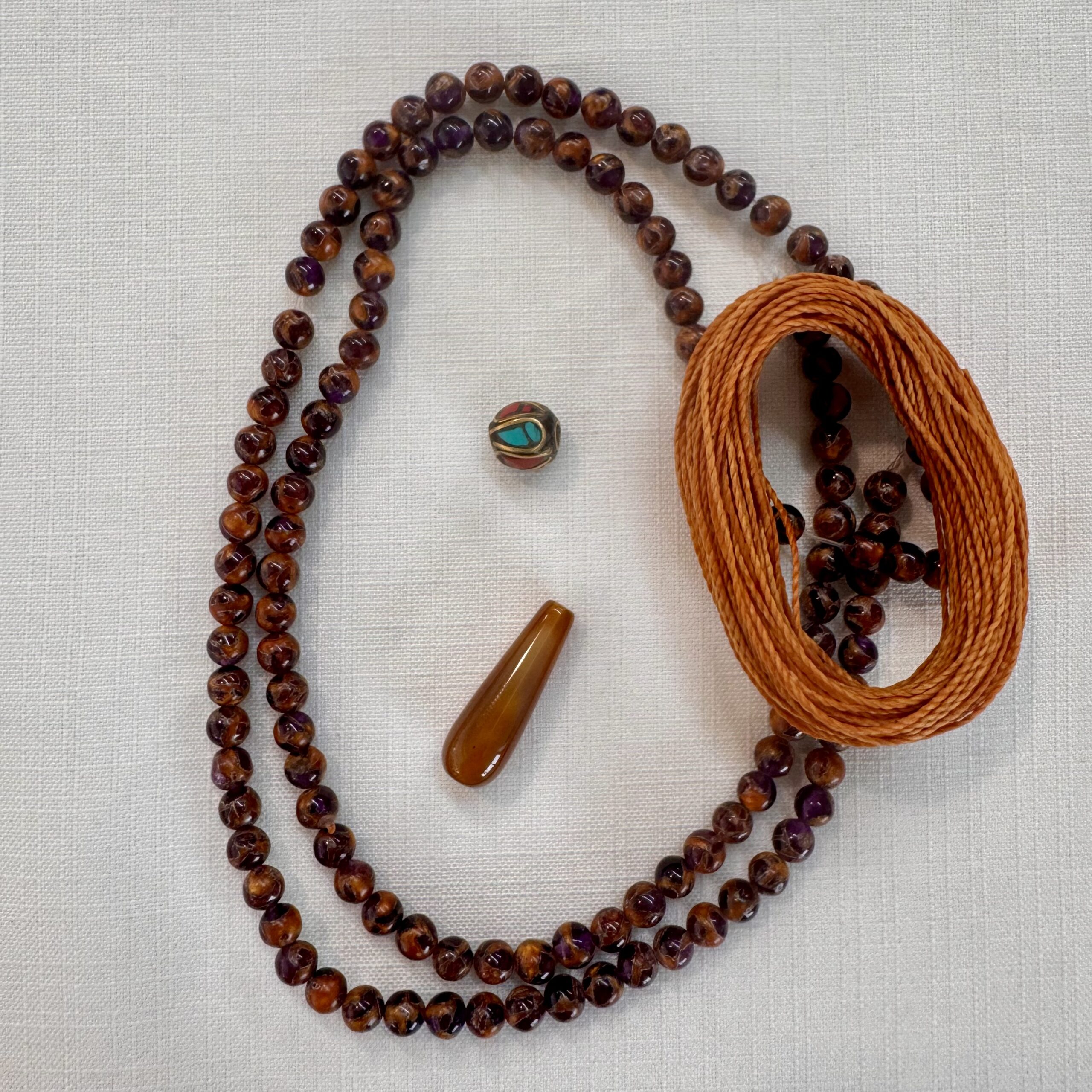 Kit mala Agata Ocra Viola 6mm