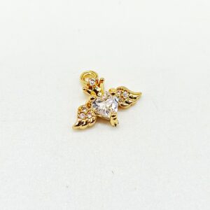 Mini cuore sacro cubic zirconia colorato - aurora boreale