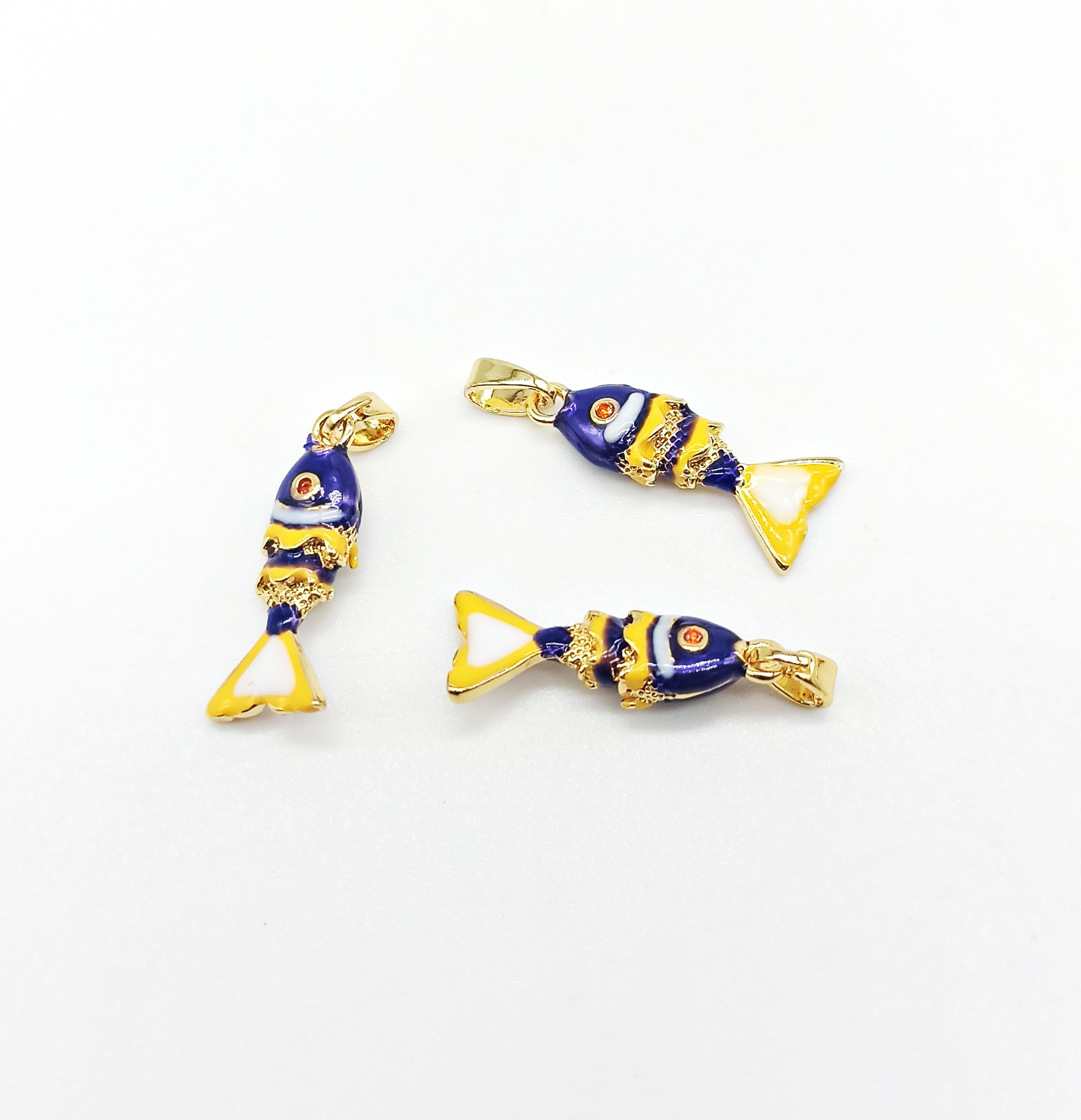 Pendente in ottone pesce blu