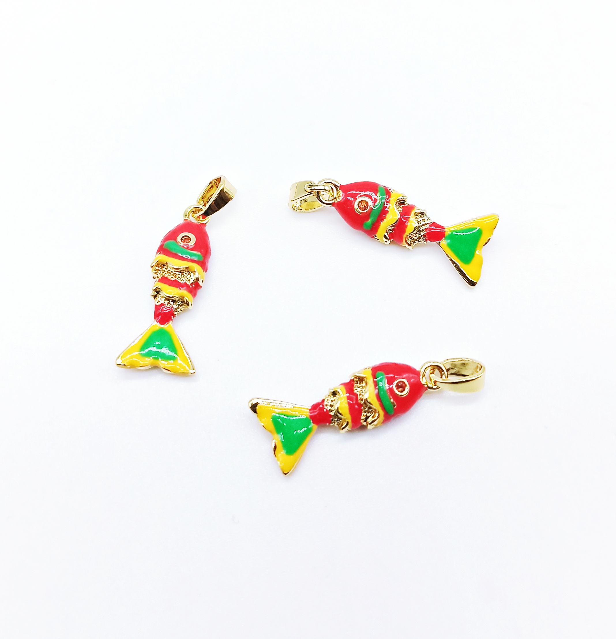 Pendente in ottone pesce rosso