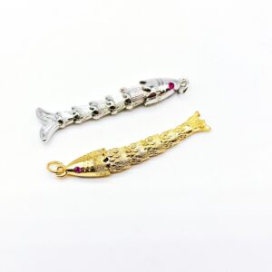 Pendente pesce mobile ottone