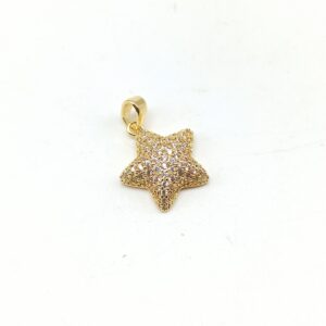 Stella ottone dorato cubic zirconia