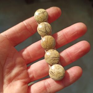 Cabochon tondo piccolo Onice beige striato