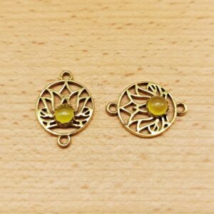 Alternative view of Fior di Loto tondo - Agata Gialla