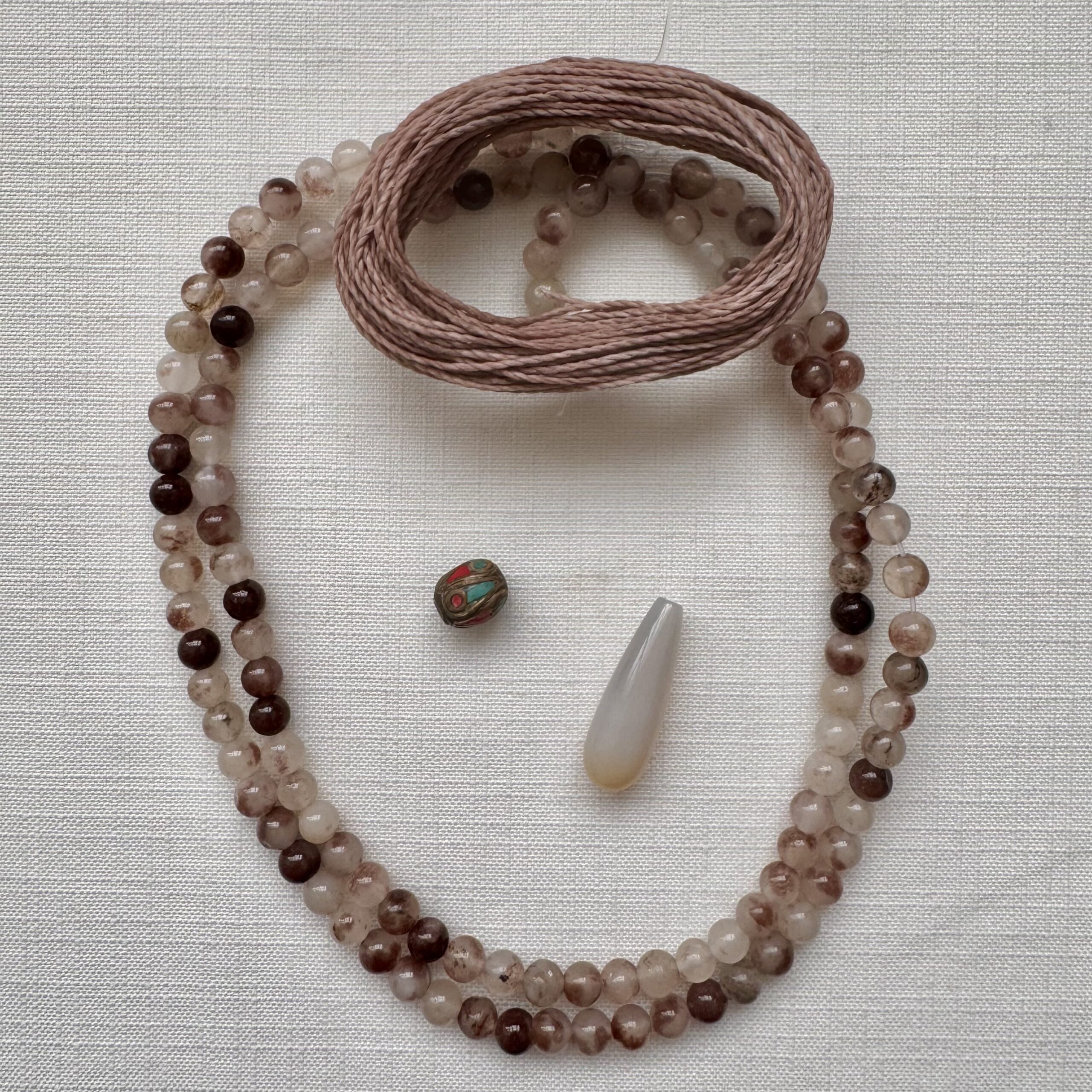 Kit Mala Agata Terra Melange 6mm - immagine 2