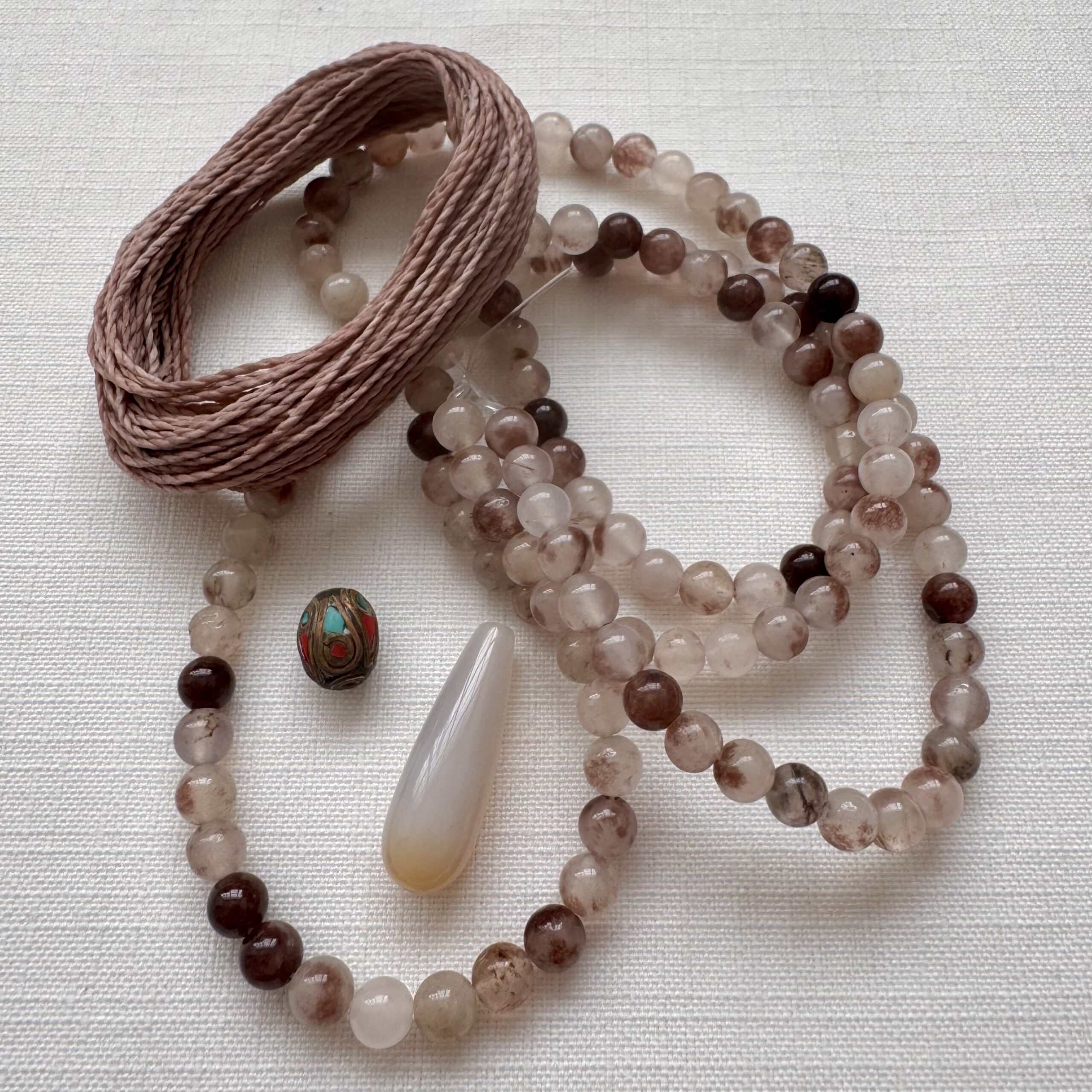 Kit Mala Agata Terra Melange 6mm