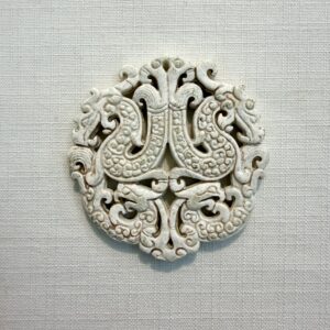 Medaglione Giada Bianca Teste Fenice