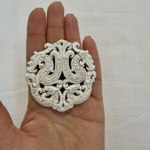 Alternative view of Medaglione Giada Bianca Teste Fenice