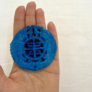 Alternative view of Medaglione Giada Blu Carpe