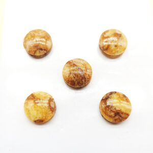 Cabochon tondo medio Onice ocra striato