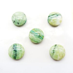 Cabochon tondo medio Onice verde striato
