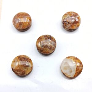 Cabochon tondo piccolo Onice ocra striato