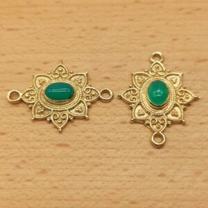 Alternative view of Ovale decorato - Agata verde