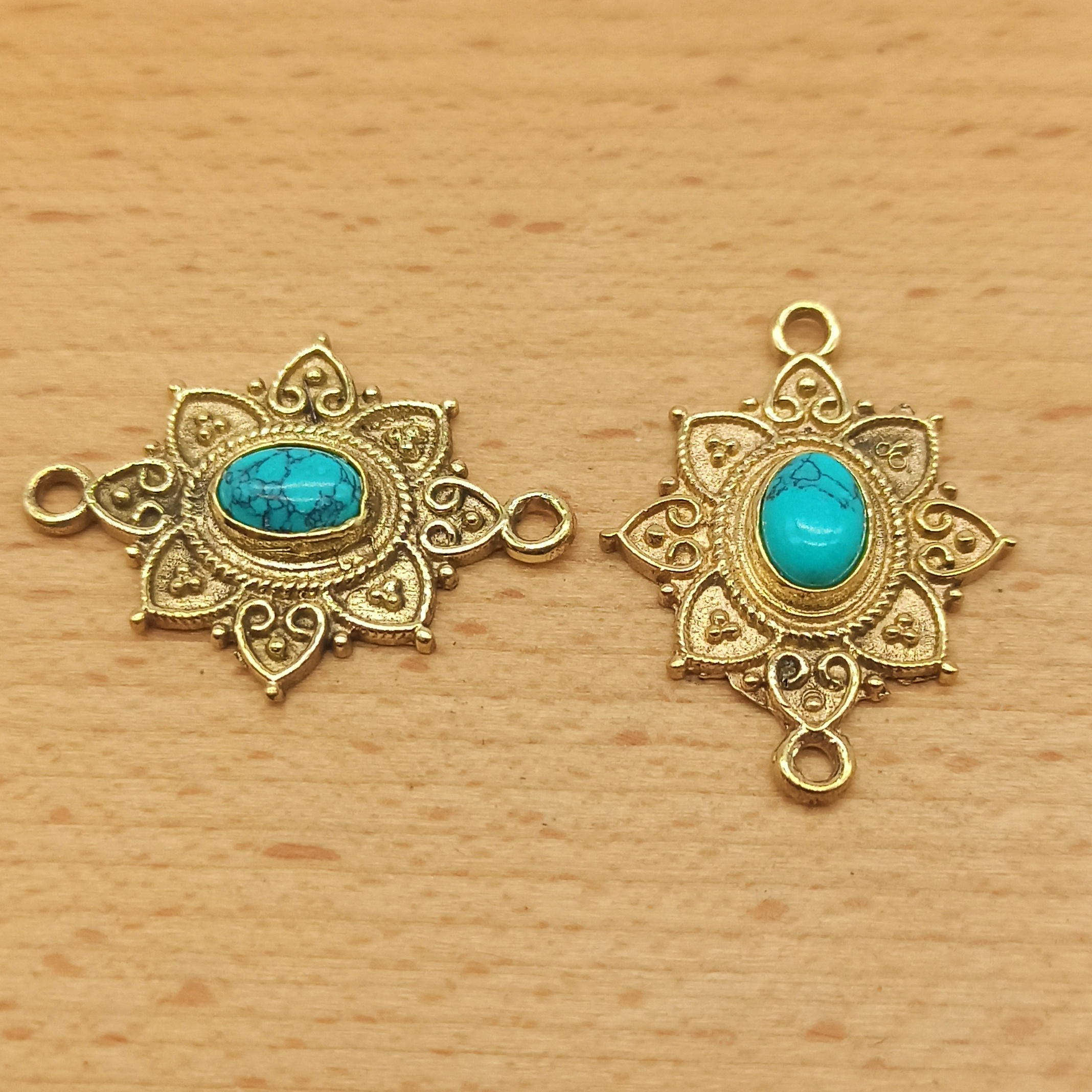 Ovale decorato - Turchese afgano - immagine 2