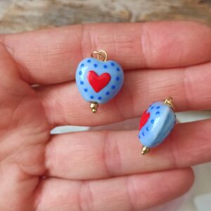 Ciondolo cuore celeste