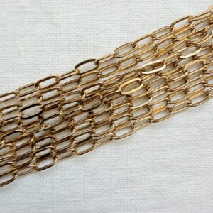 Catenina pronta all'uso girocollo maglia graffetta acciaio dorata - 50 cm