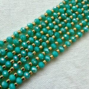 Catenina pronta all'uso in Cristallo Sfaccettato 3 mm Acqua di Sardegna - 40 cm