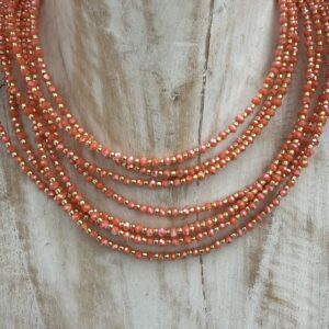 Catenina Pronta all'Uso in Cristallo Sfaccettato 3 mm Arancione - 40 cm