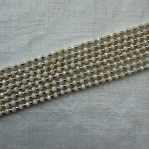 Catenina Pronta all'Uso in Cristallo Sfaccettato 3 mm Bianca - 40 cm