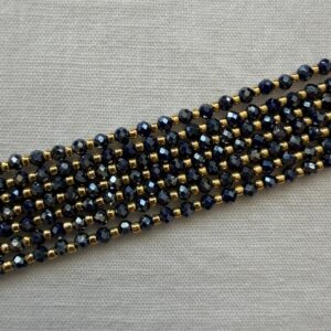Catenina pronta all'uso in Cristallo Sfaccettato 3 mm Ematite - 40 cm