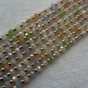 Catenina in Cristallo Sfaccettato 3 mm Multicolor dettaglio cristalli