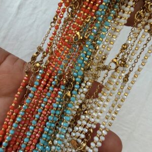 Catenine pronte all'uso multicolori in Cristallo Sfaccettato 3 mm dettaglio dimensioni cristalli